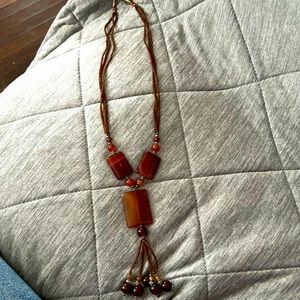 Brown/ orange stone necklace